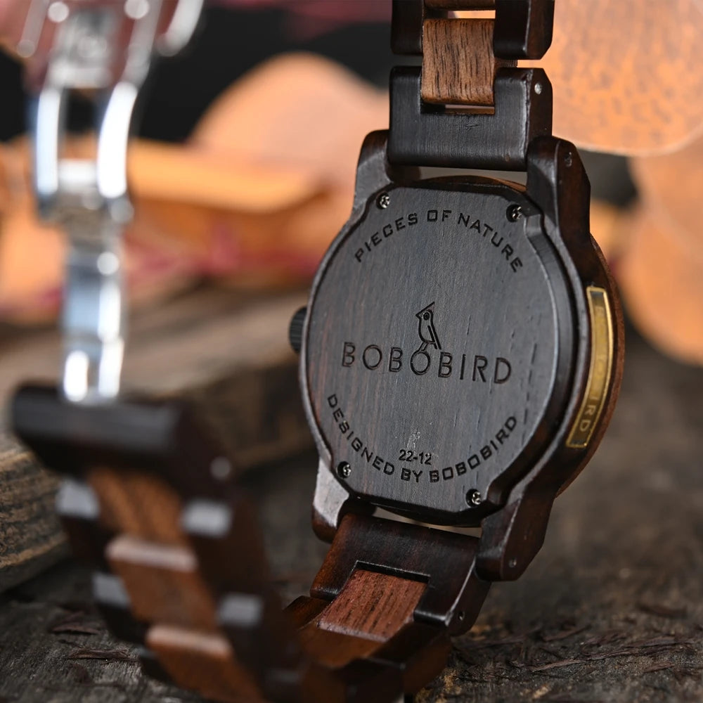BOBOBIRD Men’s & Couple Wooden Quartz Watch – Fashionable, Custom Gift Box