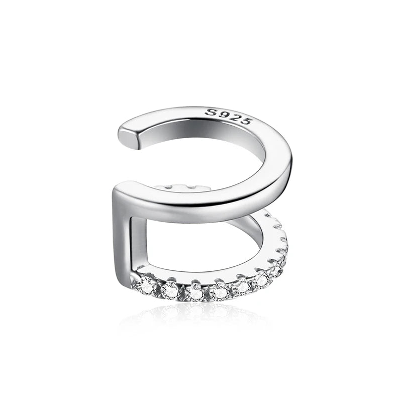 BAMOER Gold Ear Cuff 925 Silver Clip Earrings SCE994