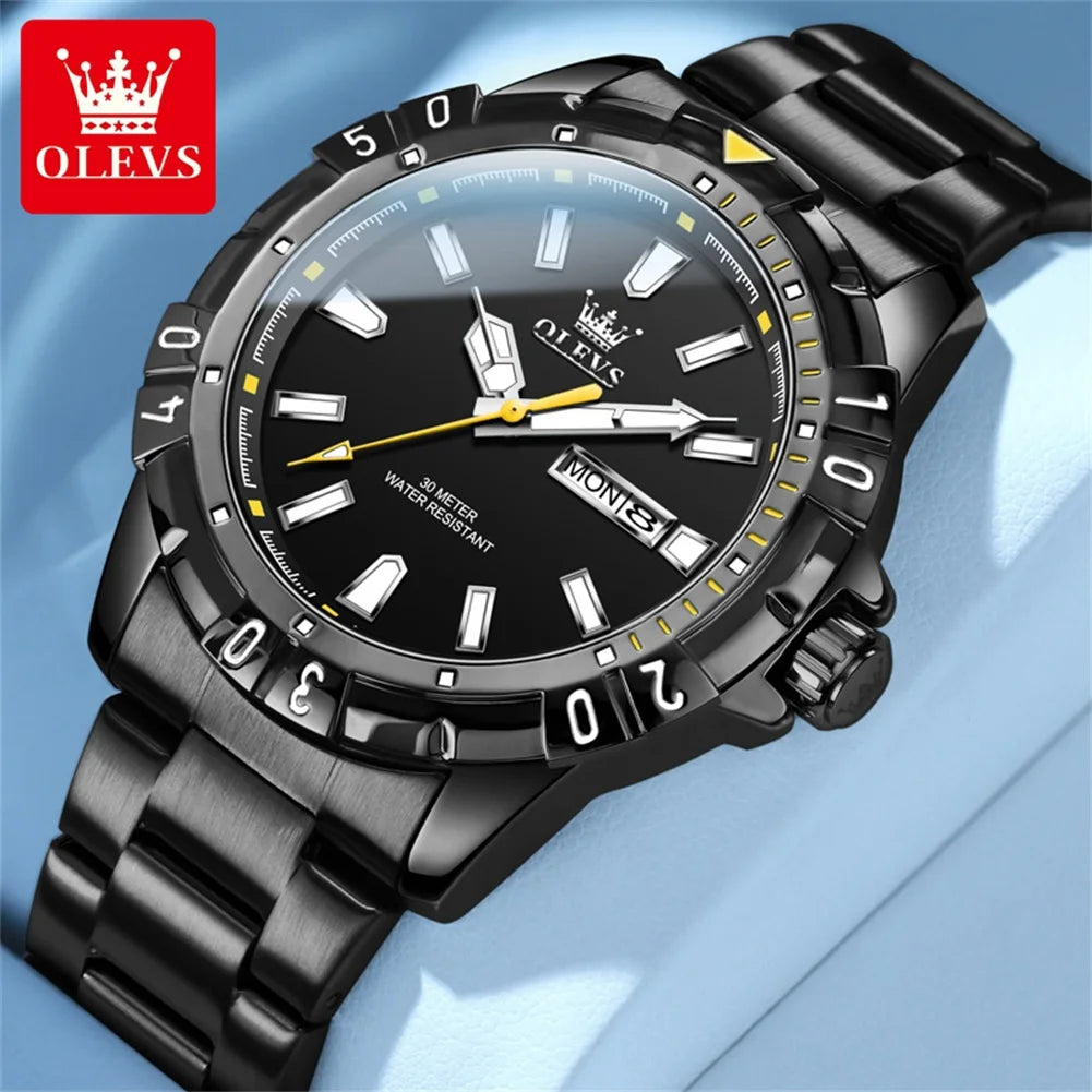 OLEVS TY717 Men’s Quartz Watch – Simple Business Design, Waterproof, Day-Date Display, Sport & Elegant Style