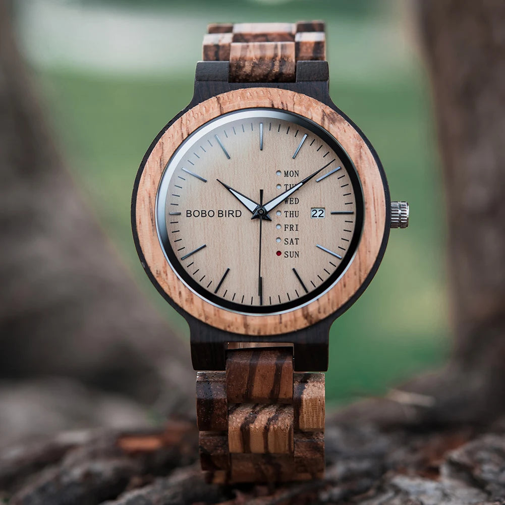 BOBOBIRD Men’s & Couple Wooden Quartz Watch – Fashionable, Custom Gift Box