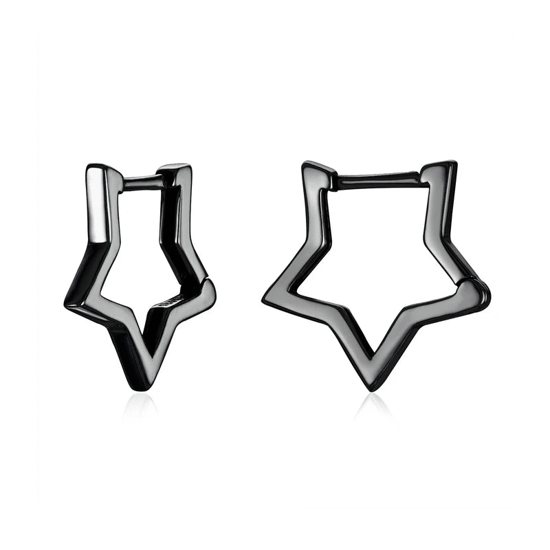 BAMOER 925 Sterling Silver Starlike Star Shape Minimalist Earrings for Women – Elegant Daily Fashion Jewelry SCE1136