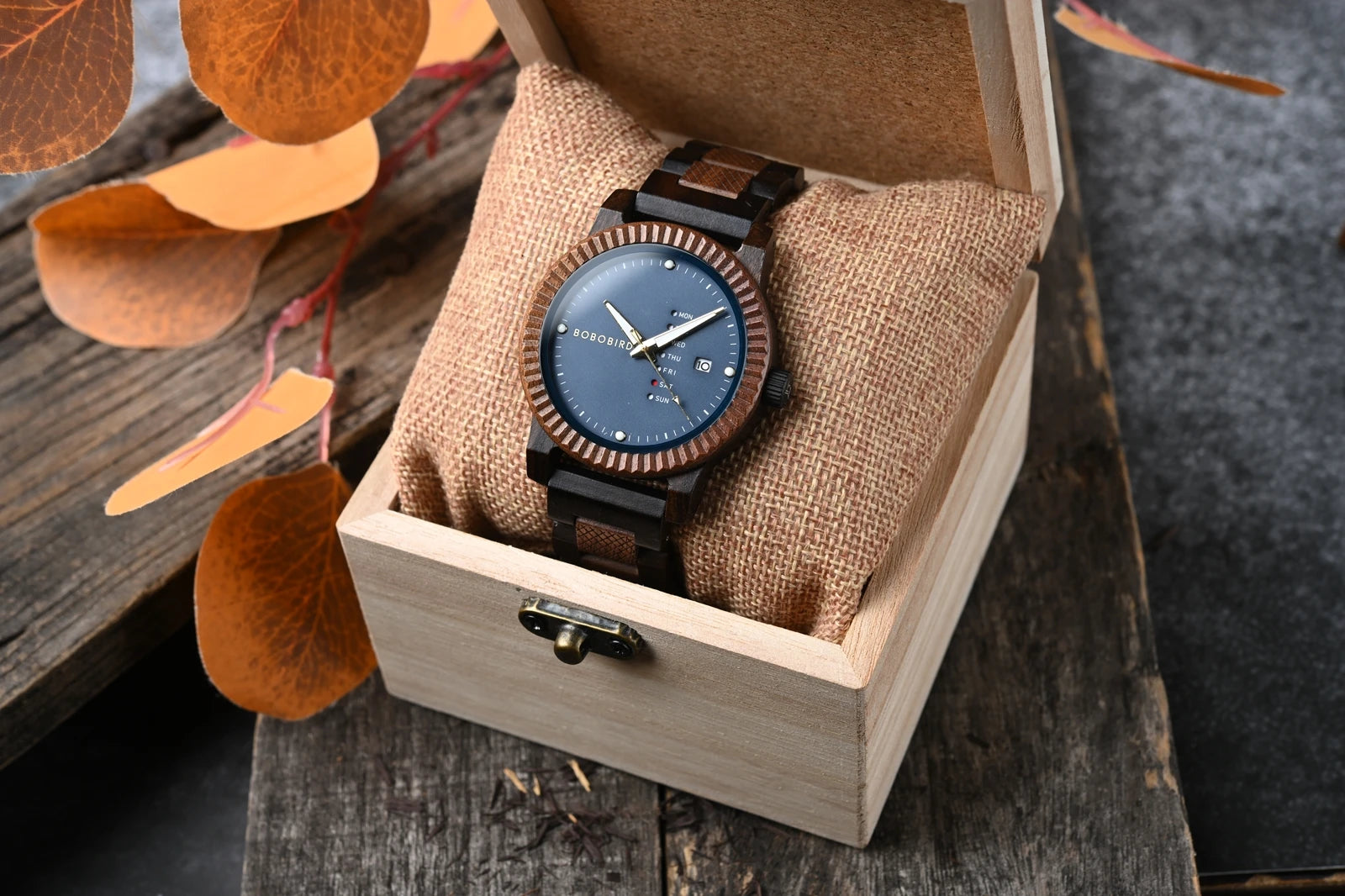BOBOBIRD Men’s & Couple Wooden Quartz Watch – Fashionable, Custom Gift Box