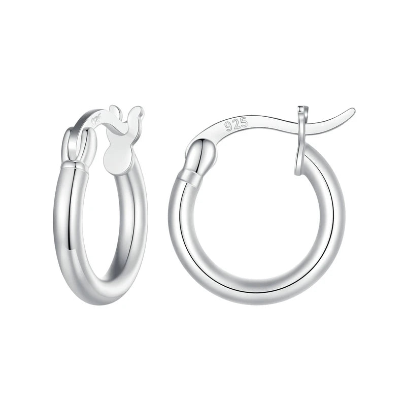 BAMOER 925 Sterling Silver Bold Classic Hoop Earring