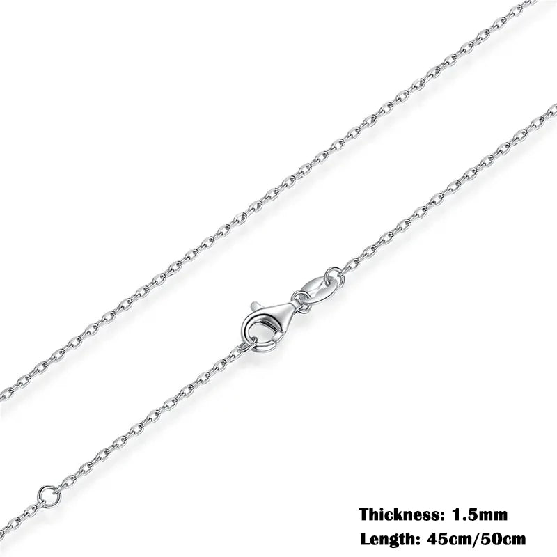 BAMOER 925 Sterling Silver O-Chain Adjustable Necklace