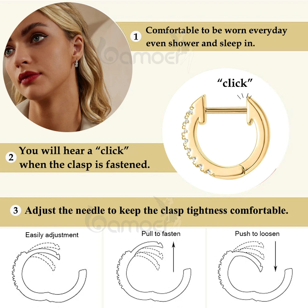 BAMOER 925 Sterling Silver Classic Small Hoop Earrings SCE498