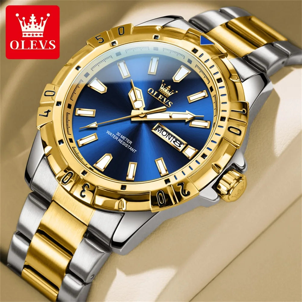 OLEVS TY717 Men’s Quartz Watch – Simple Business Design, Waterproof, Day-Date Display, Sport & Elegant Style
