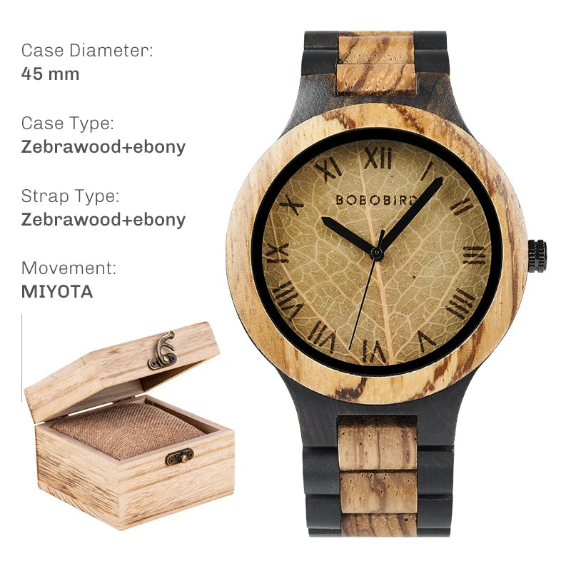 Men’s Watch BOBO BIRD Premium Handmade Wooden