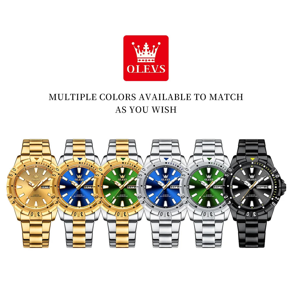 OLEVS TY717 Men’s Quartz Watch – Simple Business Design, Waterproof, Day-Date Display, Sport & Elegant Style