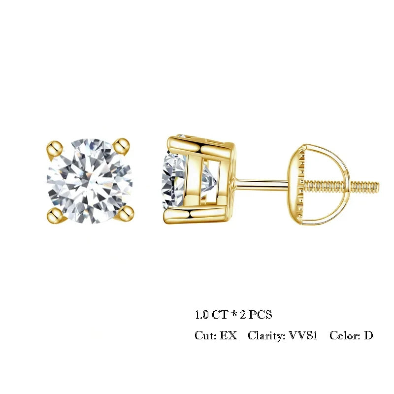 BAMOER 2CT Moissanite 925 Silver Earrings for Women