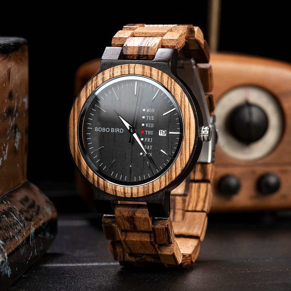 BOBOBIRD Men’s & Couple Wooden Quartz Watch – Fashionable, Custom Gift Box