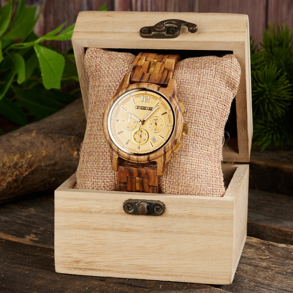 BOBOBIRD Luxury Wooden Men’s Multi-Functional Quartz Watch