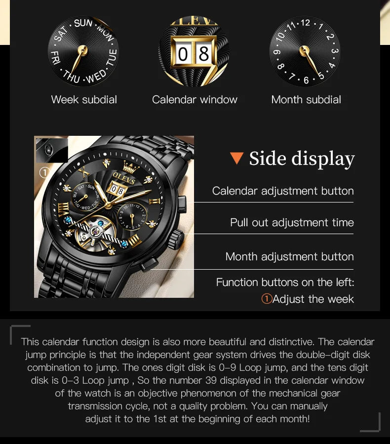 OLEVS Men’s Tourbillon Automatic Watch
