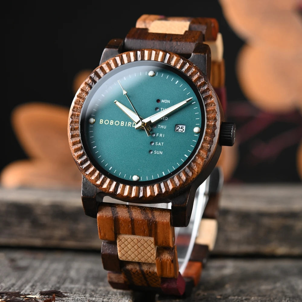 BOBOBIRD Men’s & Couple Wooden Quartz Watch – Fashionable, Custom Gift Box