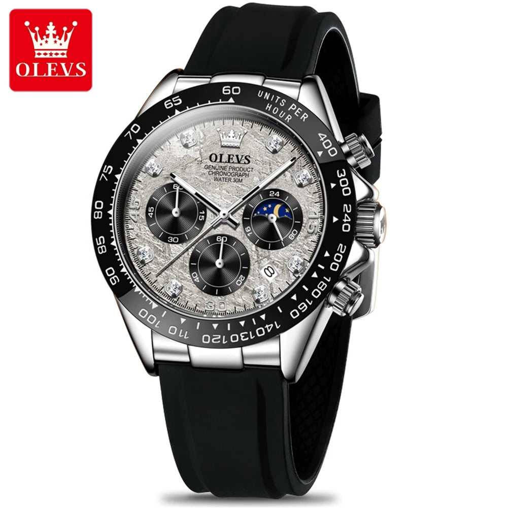 OLEVS Luxury Men’s Quartz Watch – Waterproof, Luminous, Chronograph & Date, Sport Design