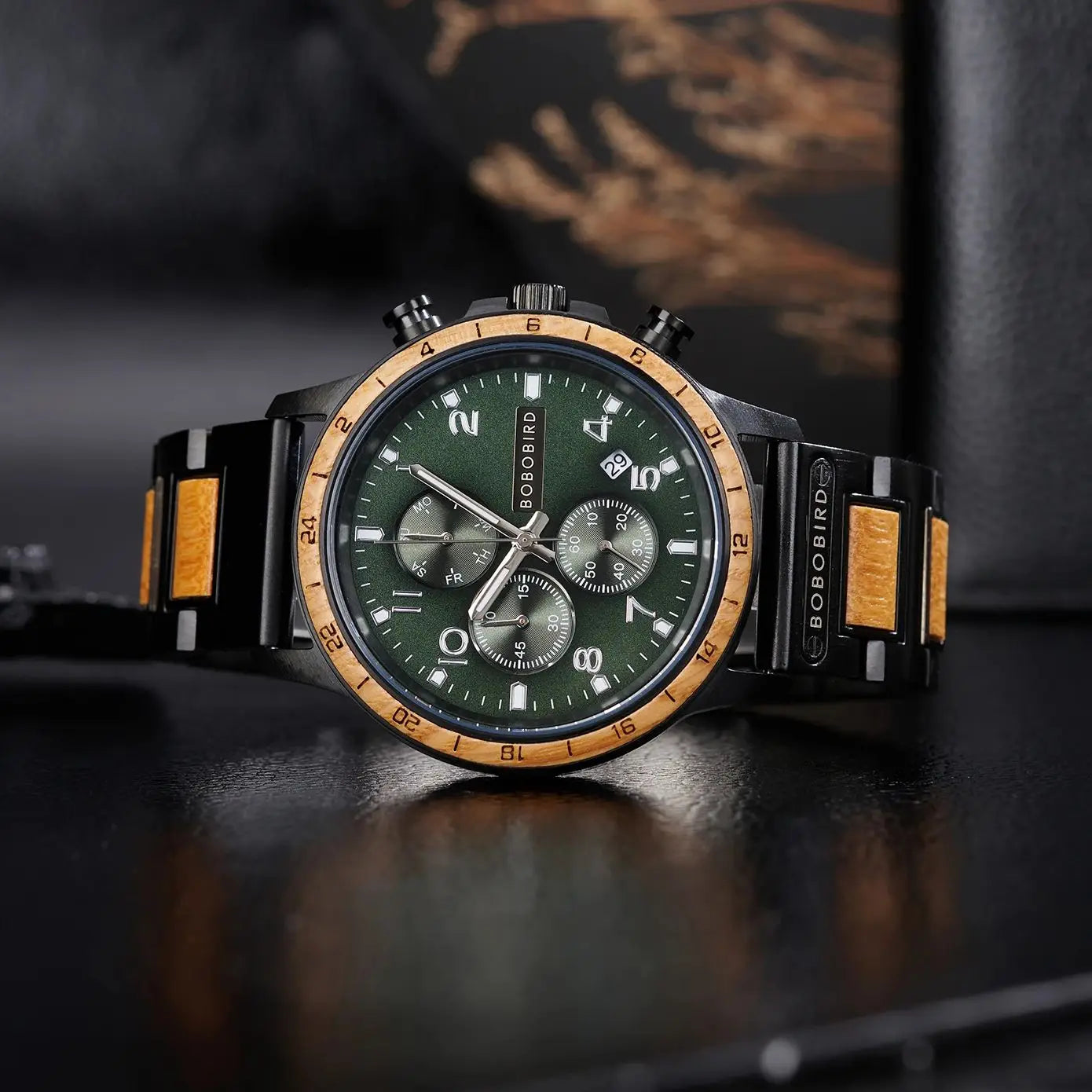 BOBOBIRD Luxury Wooden Men’s Multi-Functional Quartz Watch