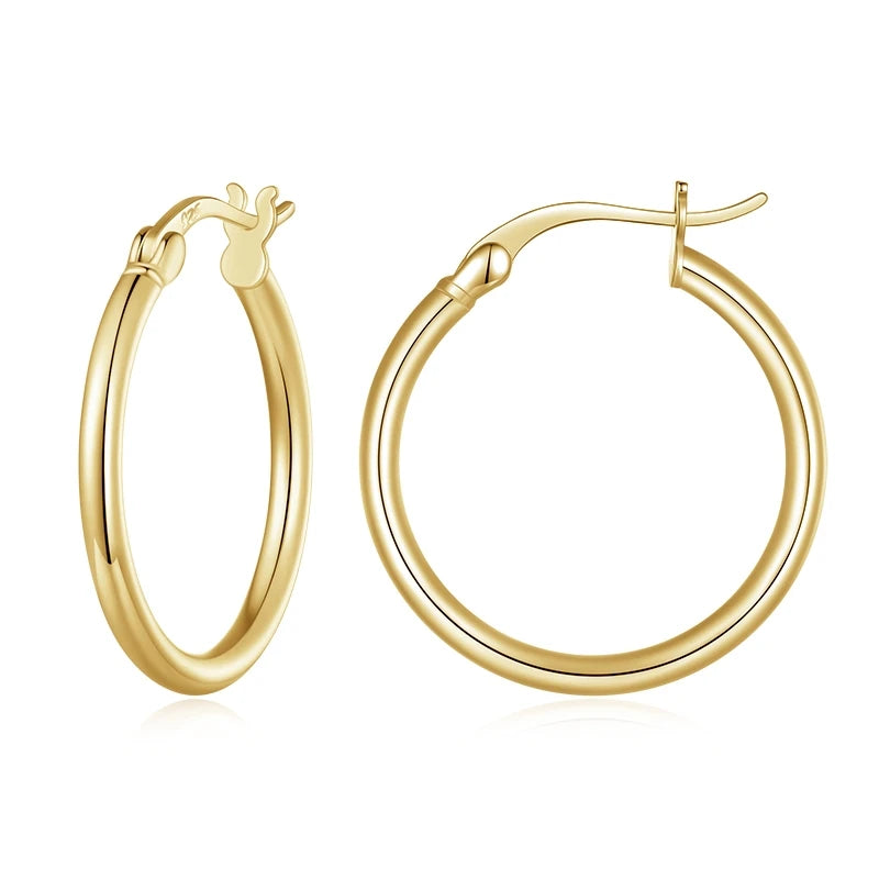 BAMOER 925 Sterling Silver Bold Classic Hoop Earring