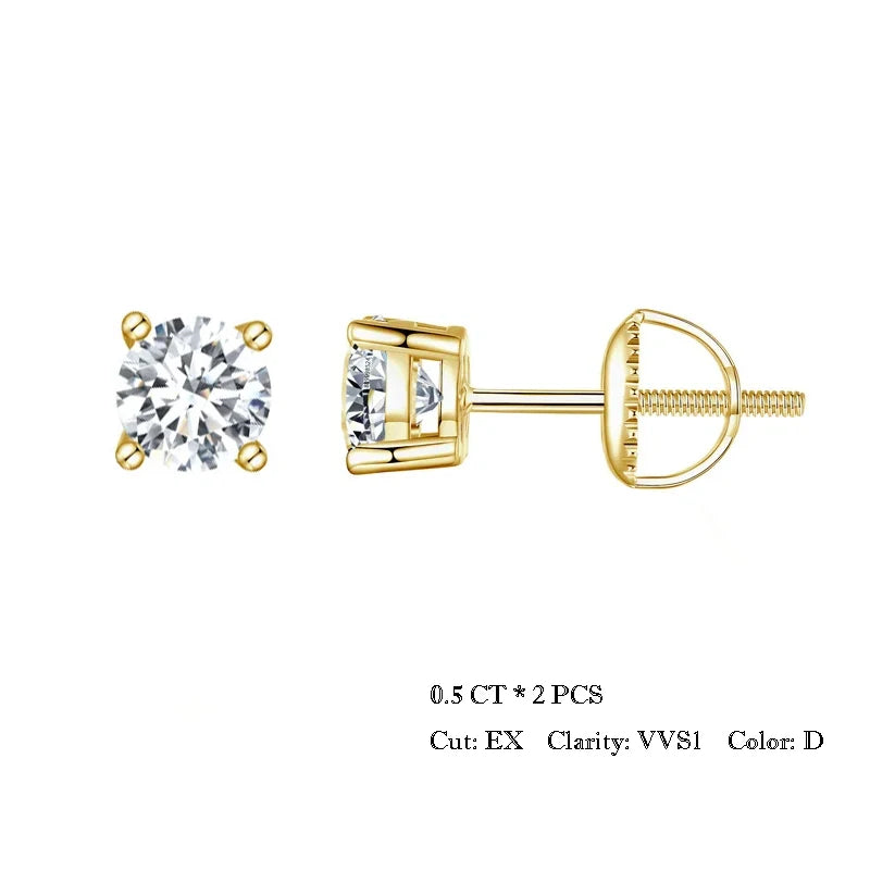 BAMOER 2CT Moissanite 925 Silver Earrings for Women