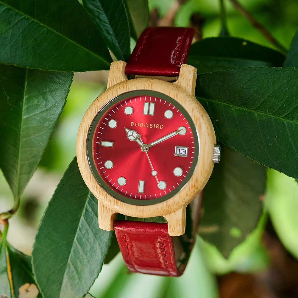 BOBOBIRD Bamboo Ladies Wooden Watch – Elegant Lightweight Quartz Watch for Women