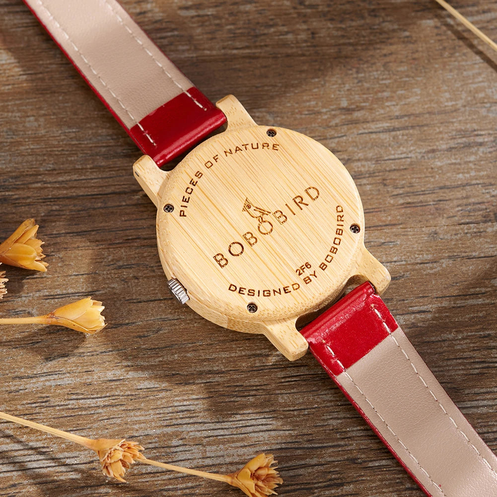 BOBOBIRD Bamboo Ladies Wooden Watch – Elegant Lightweight Quartz Watch for Women