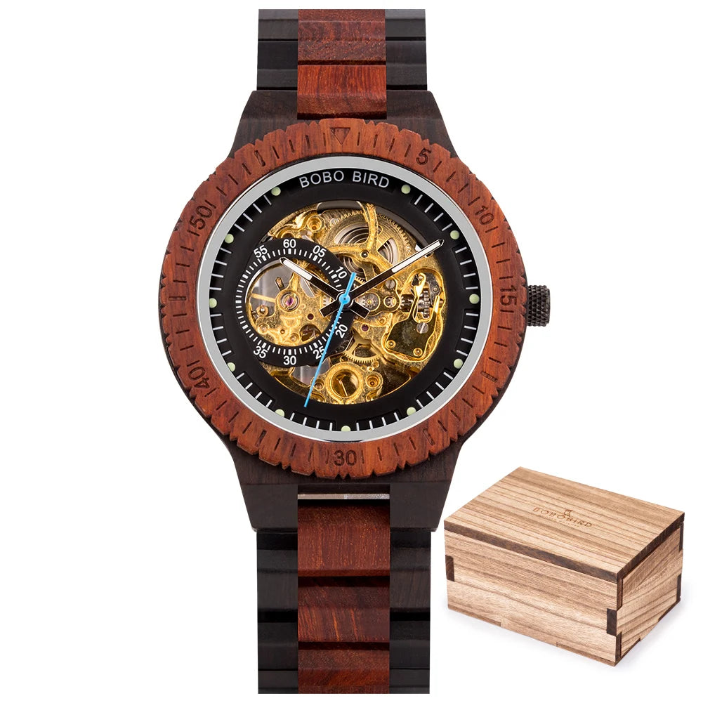 Men’s Watch BOBOBIRD Luxury Wooden Mechanical
