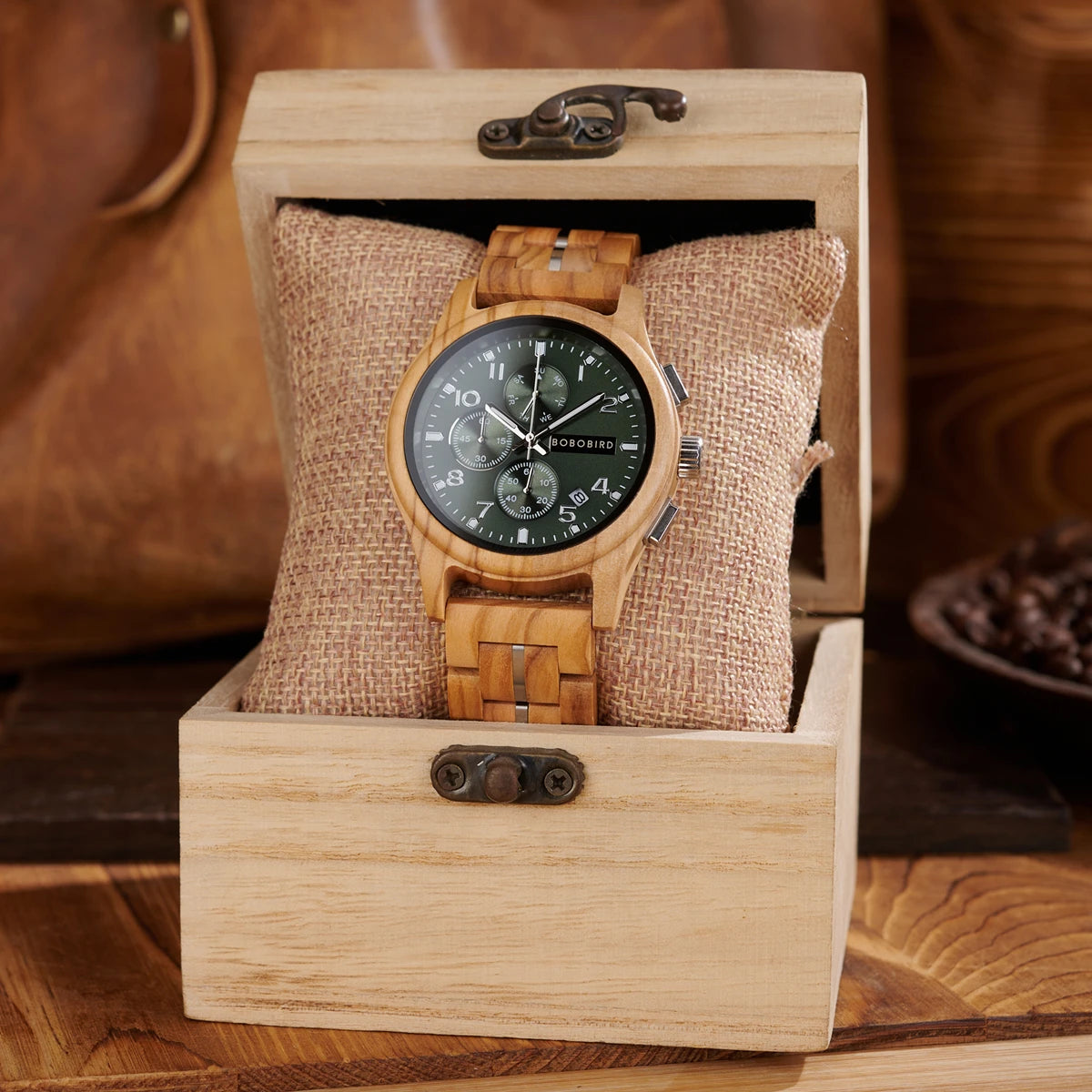 BOBOBIRD Luxury Wooden Men’s Multi-Functional Quartz Watch