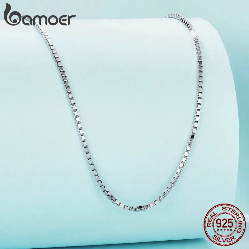 BAMOER 925 Sterling Silver O-Chain Adjustable Necklace