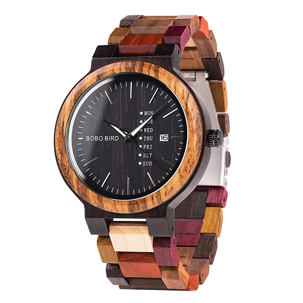BOBOBIRD Men’s & Couple Wooden Quartz Watch – Fashionable, Custom Gift Box