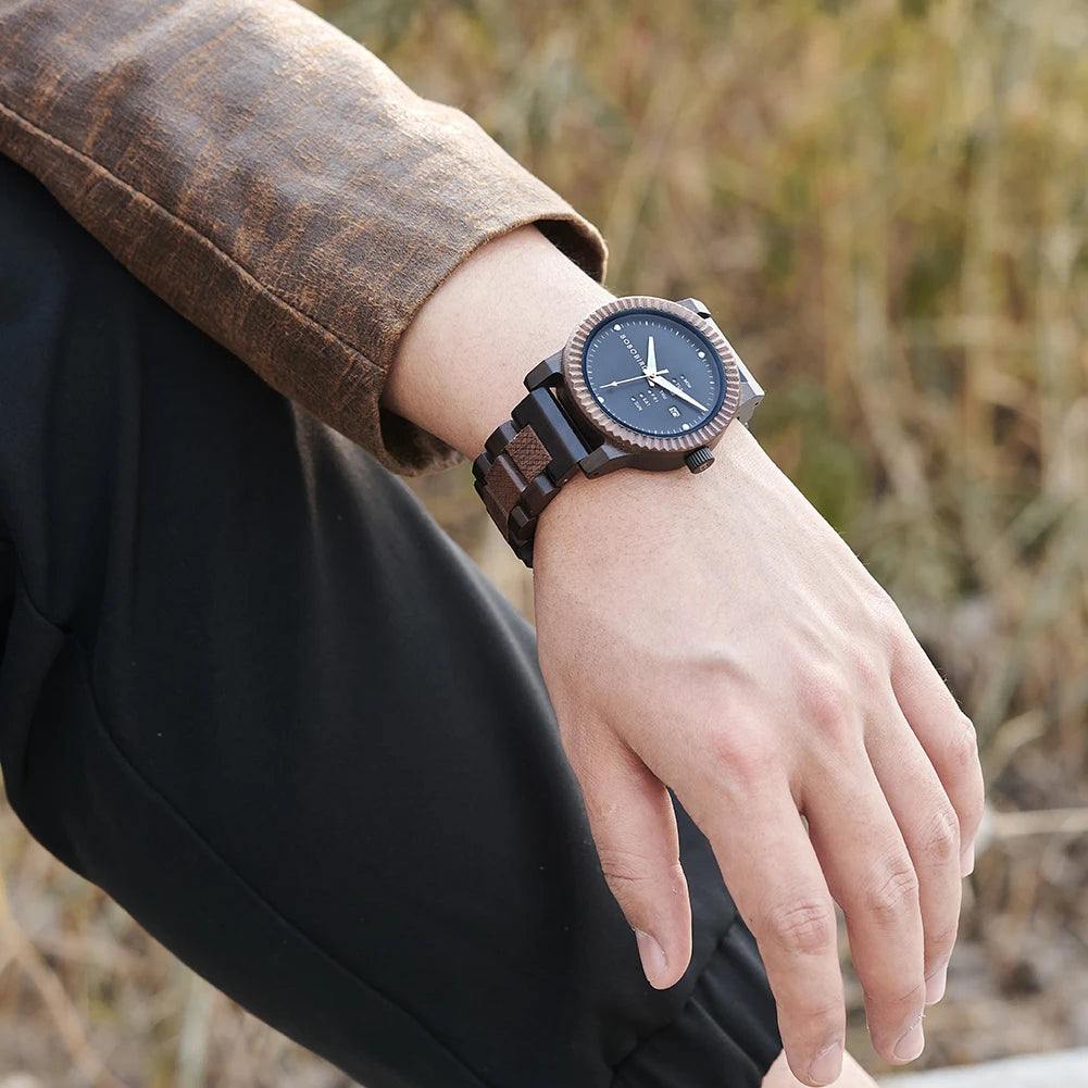 BOBOBIRD Men’s & Couple Wooden Quartz Watch – Fashionable, Custom Gift Box