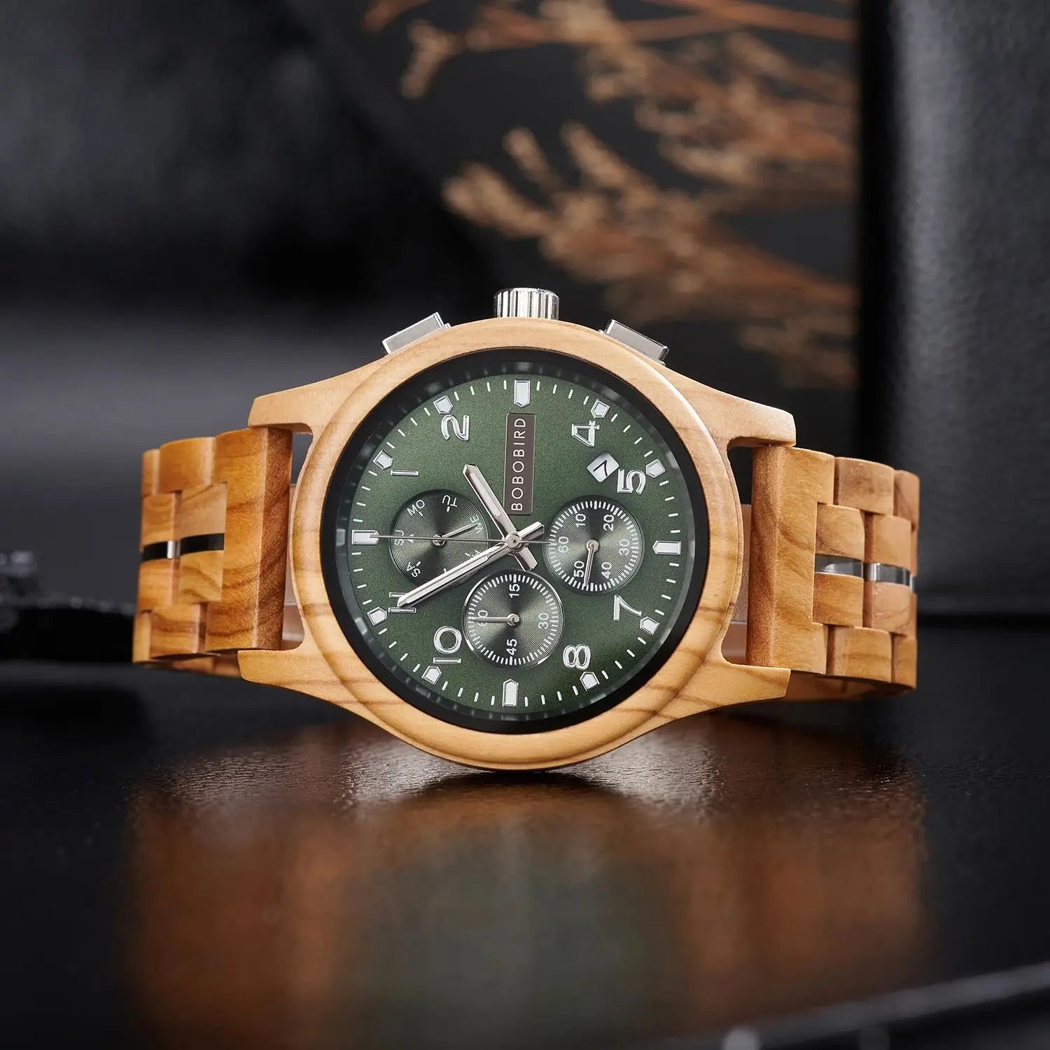 BOBOBIRD Luxury Wooden Men’s Multi-Functional Quartz Watch