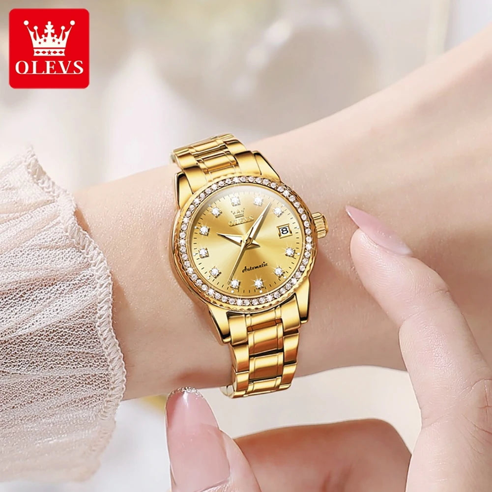OLEVS Luxury Women’s Automatic Mechanical Watch – Waterproof & Luminous