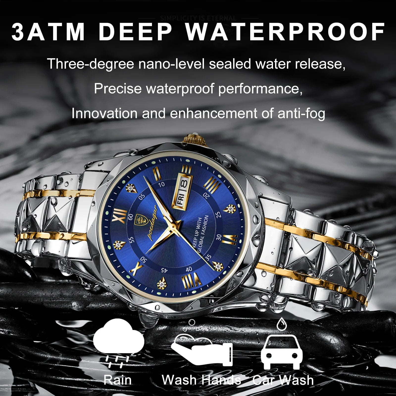 POEDAGAR Men’s Luxury Quartz Watch