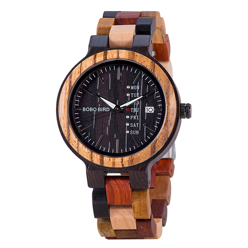 BOBOBIRD Men’s & Couple Wooden Quartz Watch – Fashionable, Custom Gift Box