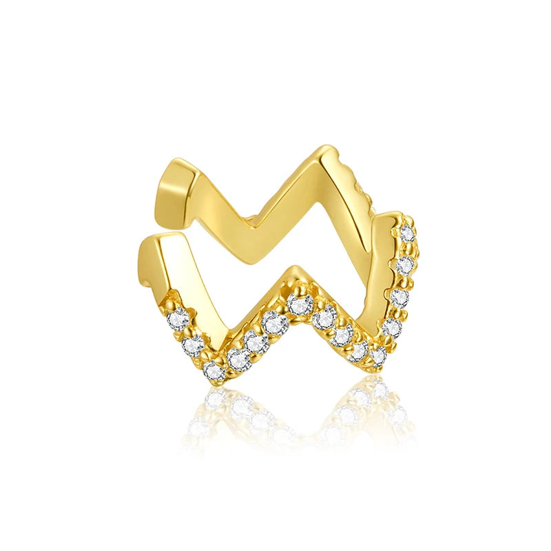 BAMOER Gold Ear Cuff 925 Silver Clip Earrings SCE994