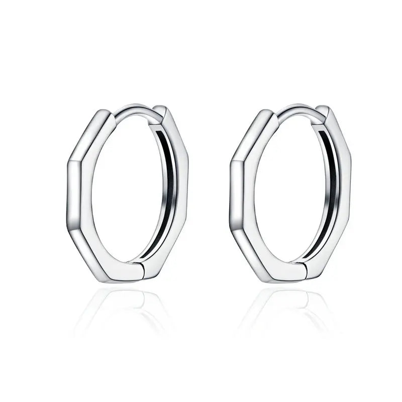 BAMOER 925 Sterling Silver Starlike Star Shape Minimalist Earrings for Women – Elegant Daily Fashion Jewelry SCE1136