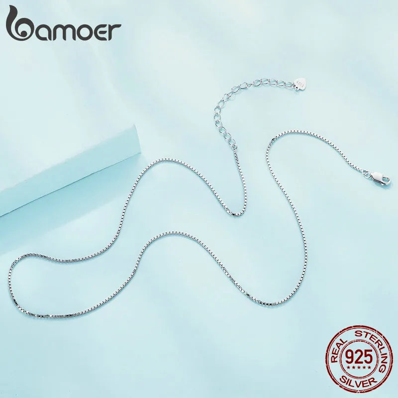BAMOER 925 Sterling Silver O-Chain Adjustable Necklace