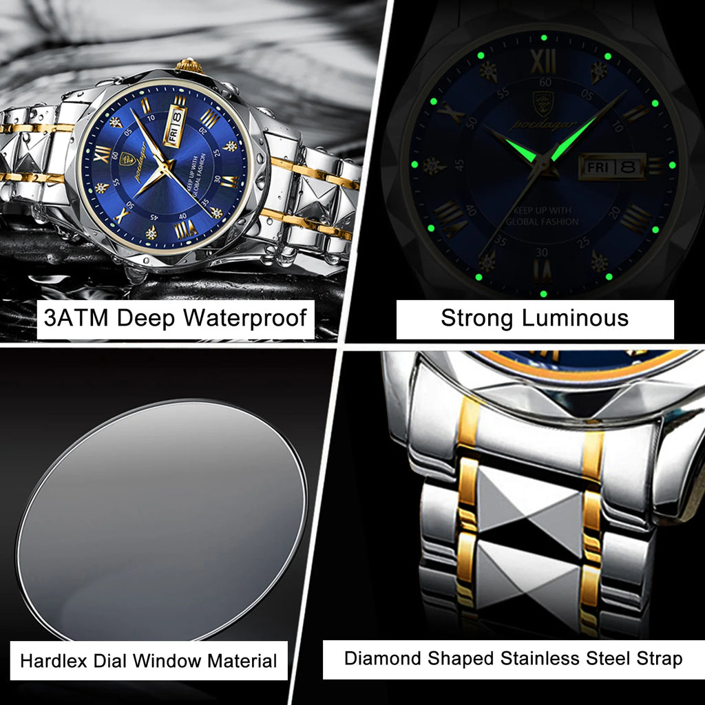 POEDAGAR Men’s Luxury Quartz Watch