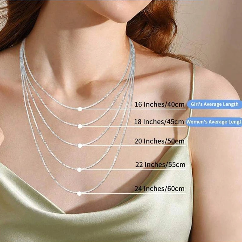 BAMOER 925 Sterling Silver Solid Gold Box Chain Necklace for Women – 0.8mm Thin & Durable