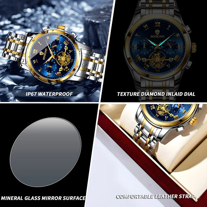 BINBOND B780 Men’s Luxury Quartz Watch