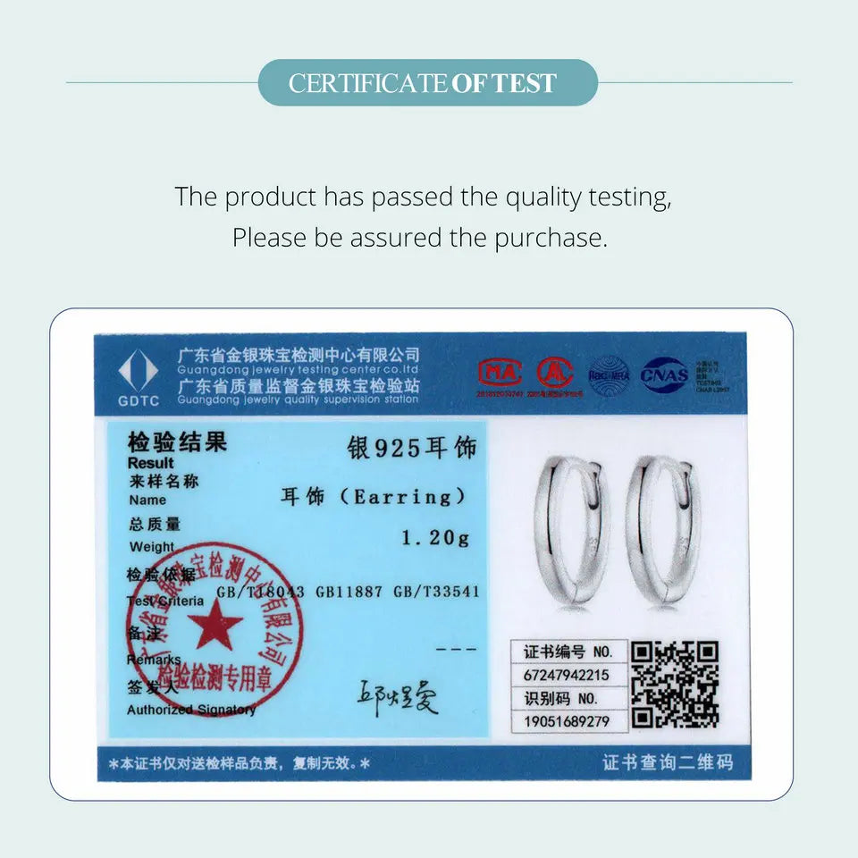 BAMOER 925 Sterling Silver Minimalist Huggie Hoop Earrings