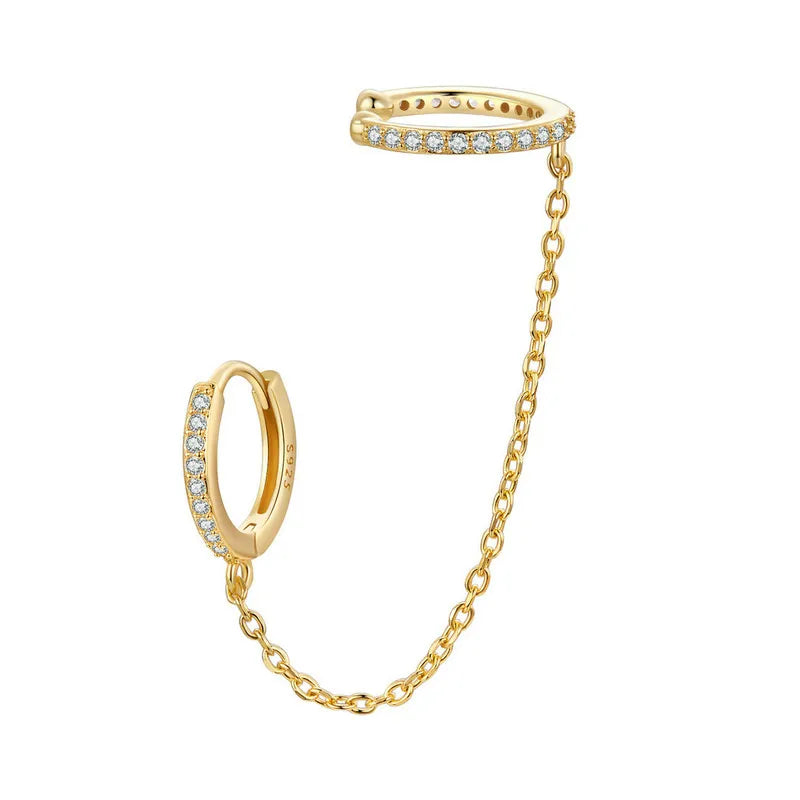 BAMOER Double Circle CZ Hoop Earrings