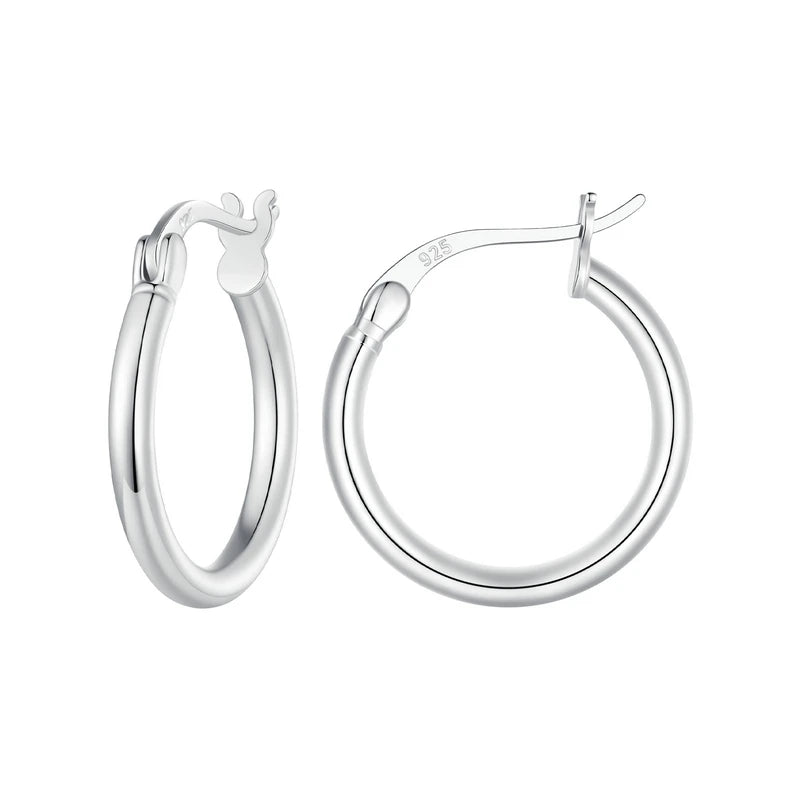 BAMOER 925 Sterling Silver Bold Classic Hoop Earring