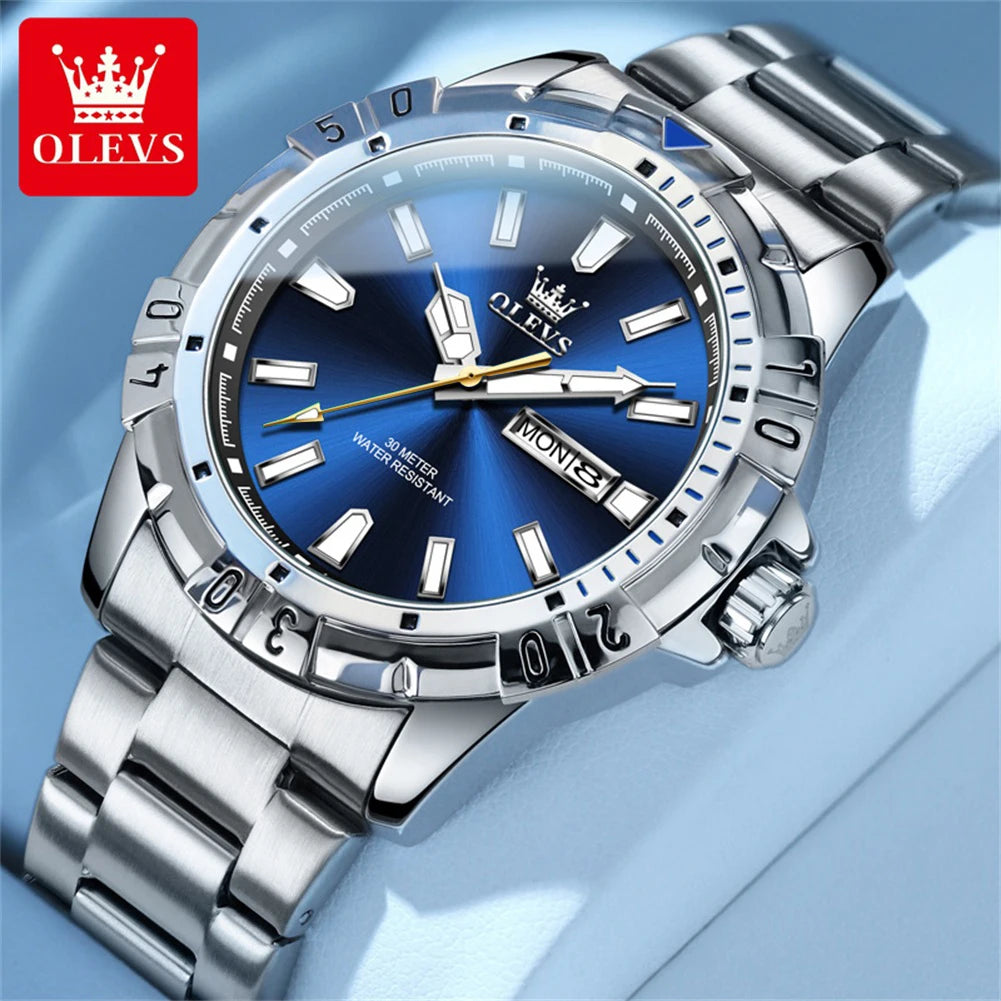 OLEVS TY717 Men’s Quartz Watch – Simple Business Design, Waterproof, Day-Date Display, Sport & Elegant Style