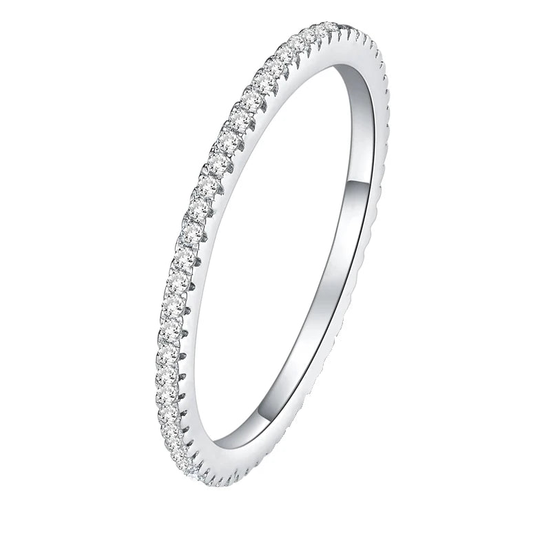 BAMOER 925 Sterling Silver CZ Eternity Ring