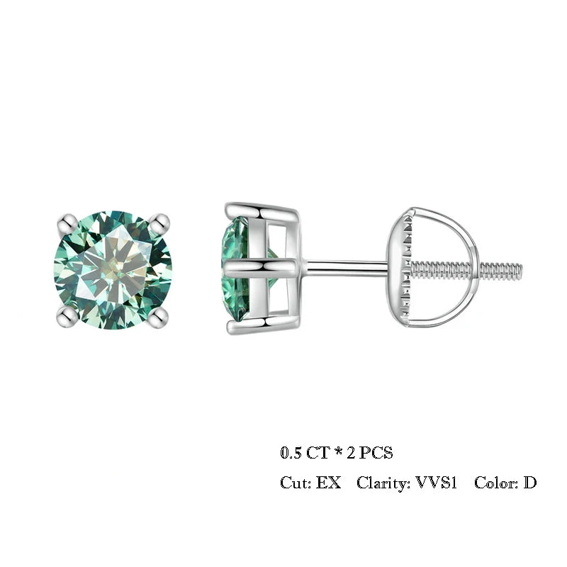 BAMOER 2CT Moissanite 925 Silver Earrings for Women