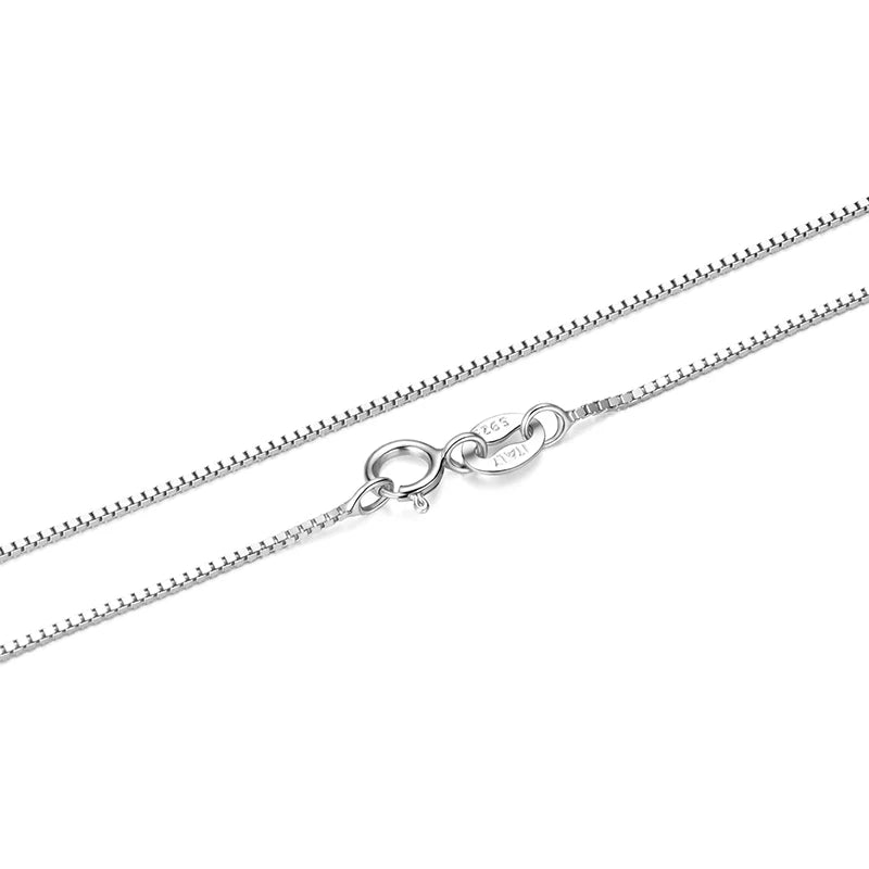 BAMOER 925 Sterling Silver Solid Gold Box Chain Necklace for Women – 0.8mm Thin & Durable