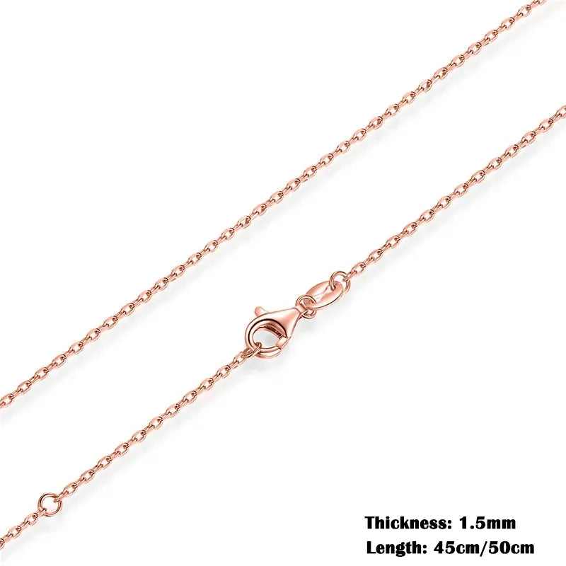 BAMOER 925 Sterling Silver O-Chain Adjustable Necklace