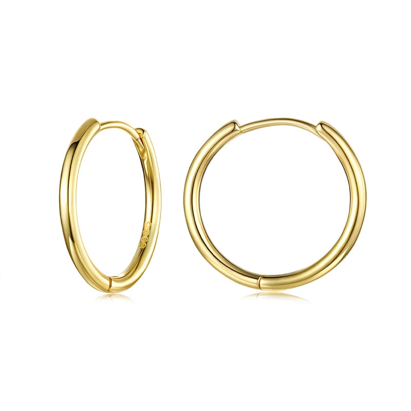 BAMOER 925 Sterling Silver Minimalist Huggie Hoop Earrings