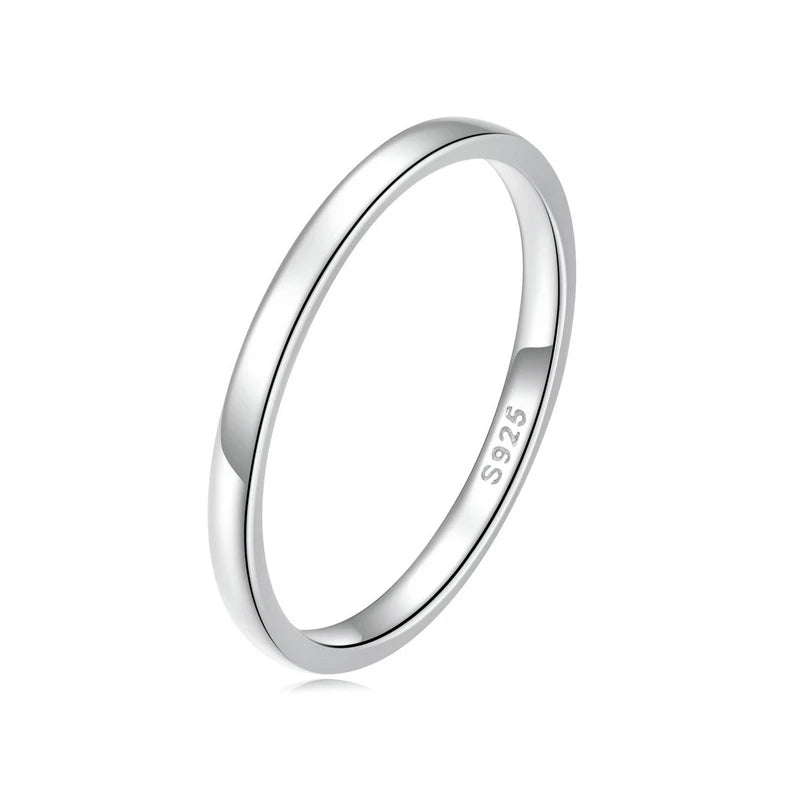 Bamoer 925 Silver Minimalist Glossy Eternity Ring for Women & Teens