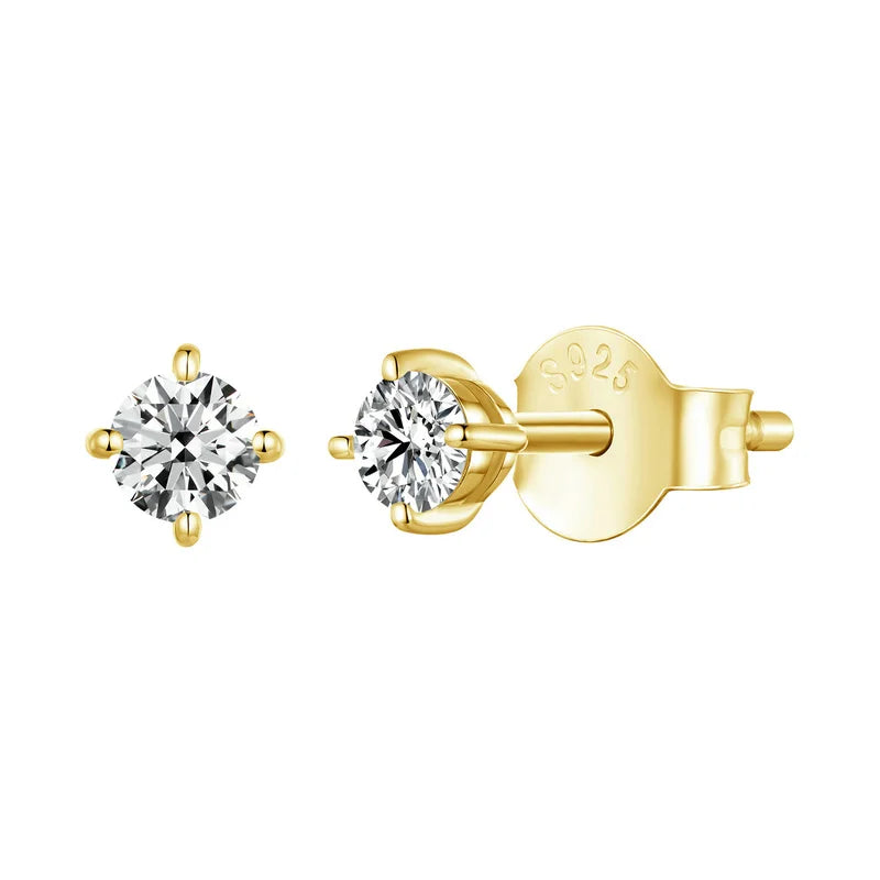 BAMOER 925 Sterling Silver Mini Moissanite Stud Earrings