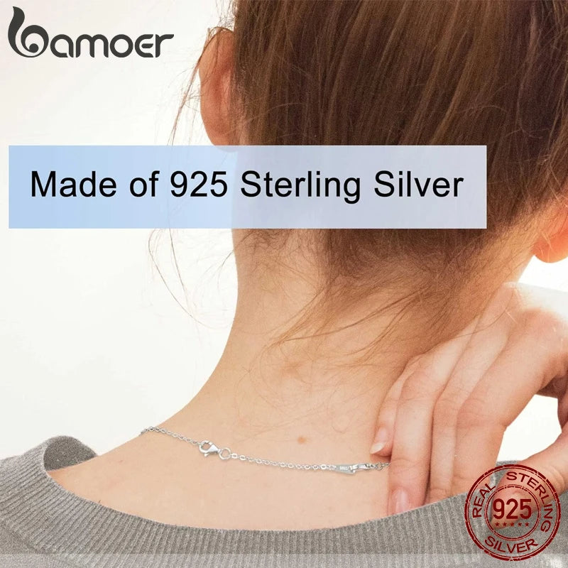 BAMOER 14K Gold Plated Silver Necklace Extension Chain